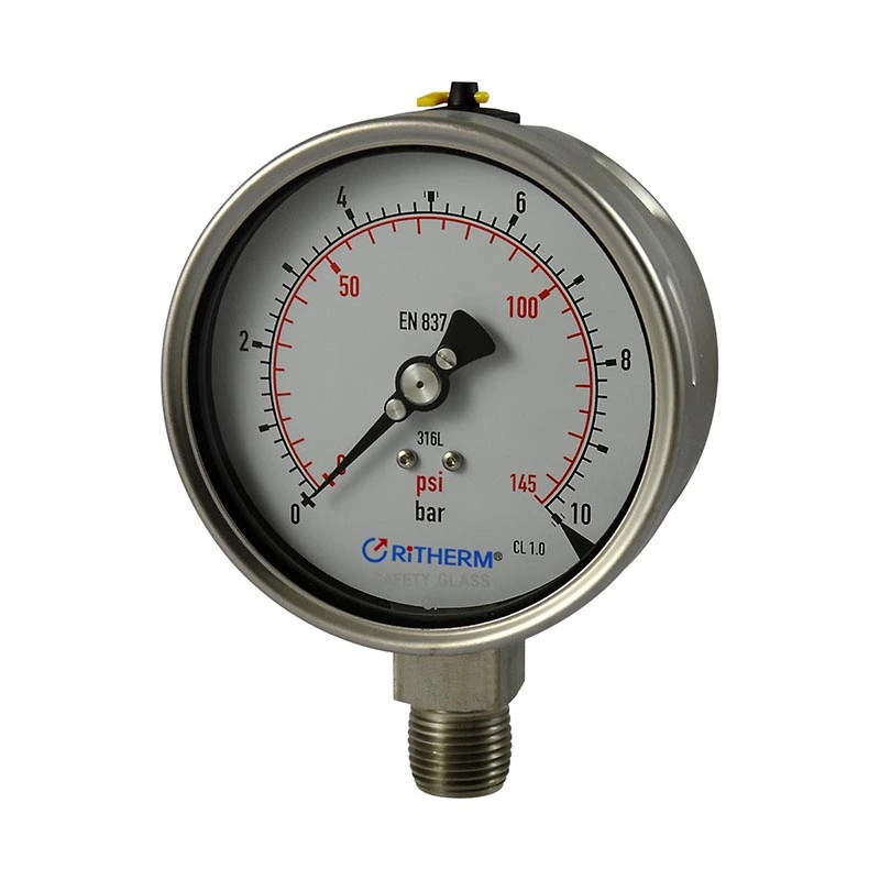 گیج فشار تمام فولاد ضد زنگ جوش داده شده با لیزر